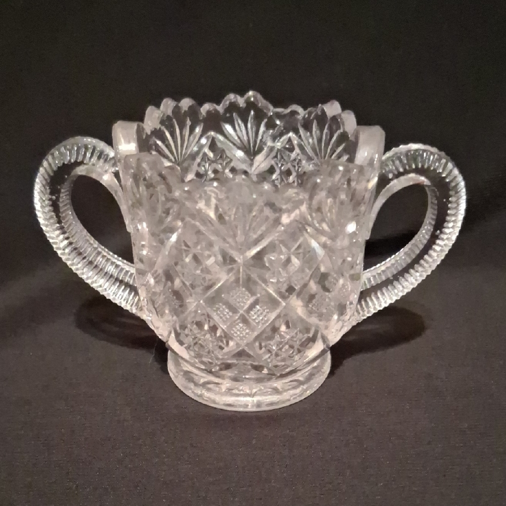Vintage Crystal Shot Glass with Handles/ring Holder